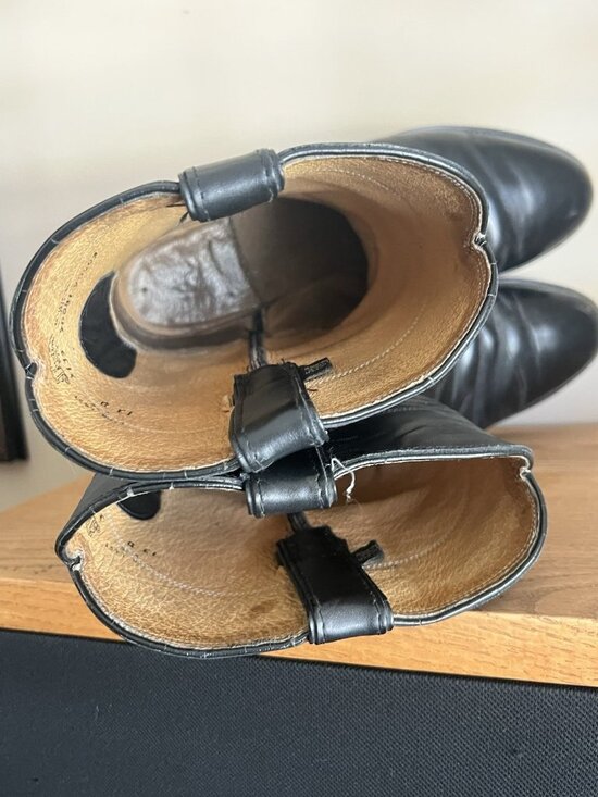Justin Mens Size 13D Black Leather Vintage Western Roper Boot 3133 Made in USA